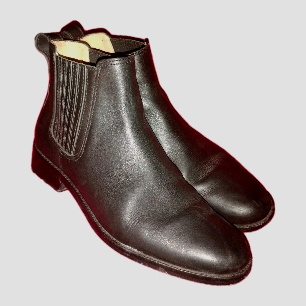 Madewell Women 8.5 Ankle Boots Black Leather Ainsley Chelsea Flat J.CREW Beatles